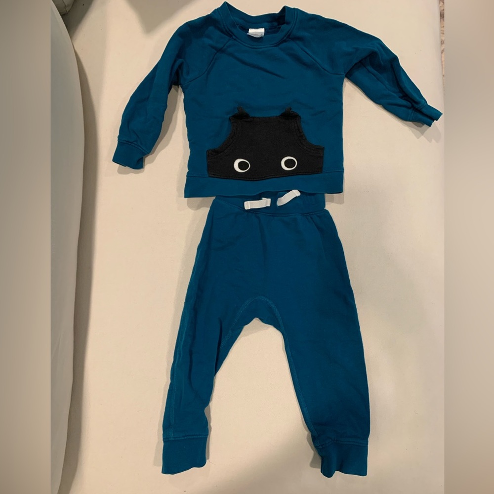 Hanna Andersson 3T teal sweatsuit